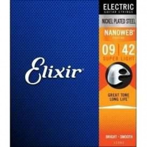 Elixir NanoWeb 9-42 Electric Guitar strings by Elixir - Guitar Strings, music equipment Nottingham.