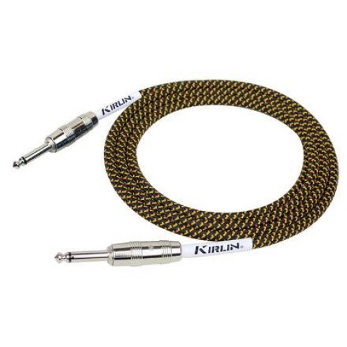 Kirlin 20ft Guitar cable Fabric Yellow/Black by 